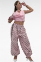 pantalone in cotone pois
